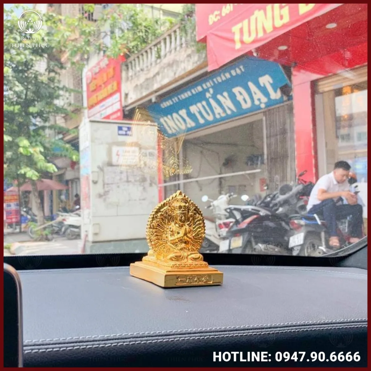 Tượng Phật Thiên Thủ Thiên Nhãn để xe ô tô cao 10cm cao cấp
