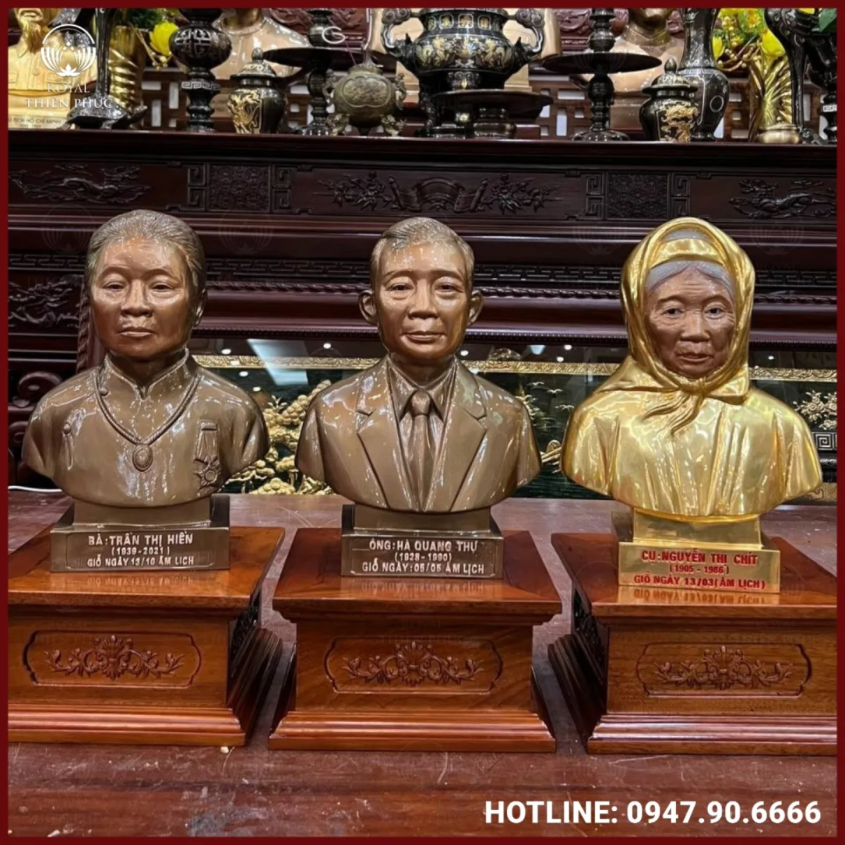 Tượng chân dung cụ ông, cụ bà bằng đồng 