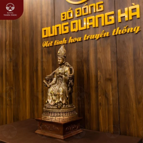 Tượng Mẫu Cửu Trùng Thiên ngồi ngai rồng bằng đồng khảm tam khí