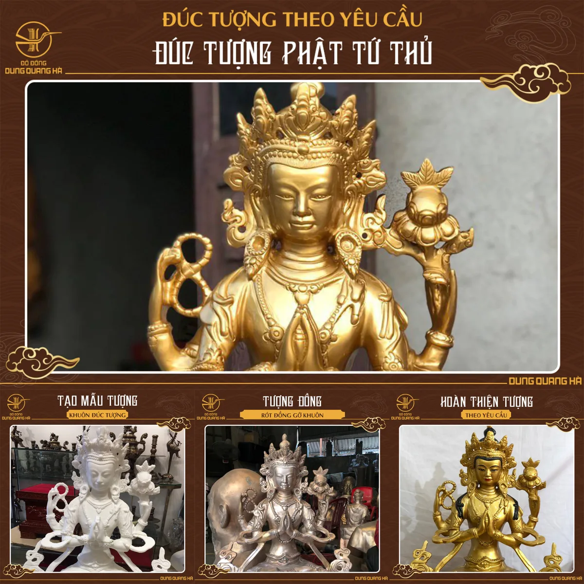 Quy trình đúc tượng Phật Tứ Thủ