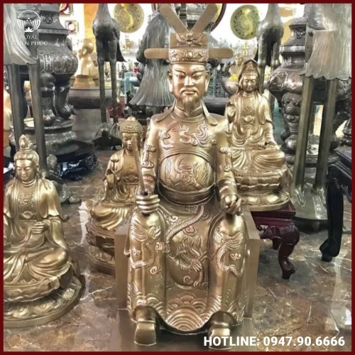 Tượng cụ tổ bằng đồng đỏ làm màu cao cấp chế tác theo yêu cầu