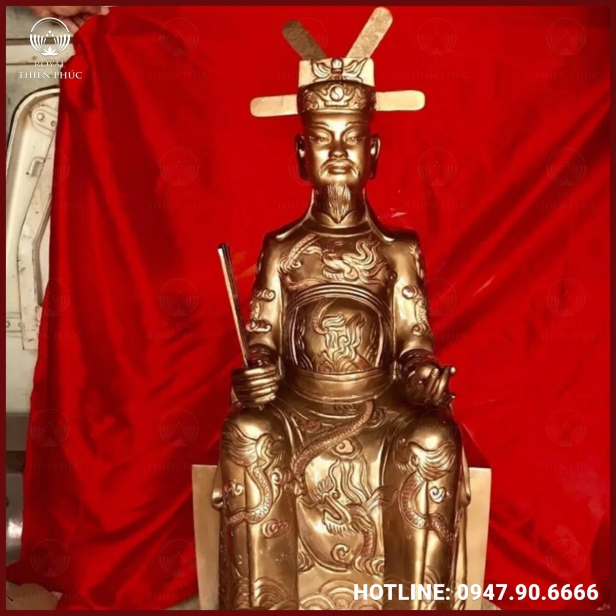Tượng cụ tổ bằng đồng đỏ làm màu cao cấp chế tác theo yêu cầu
