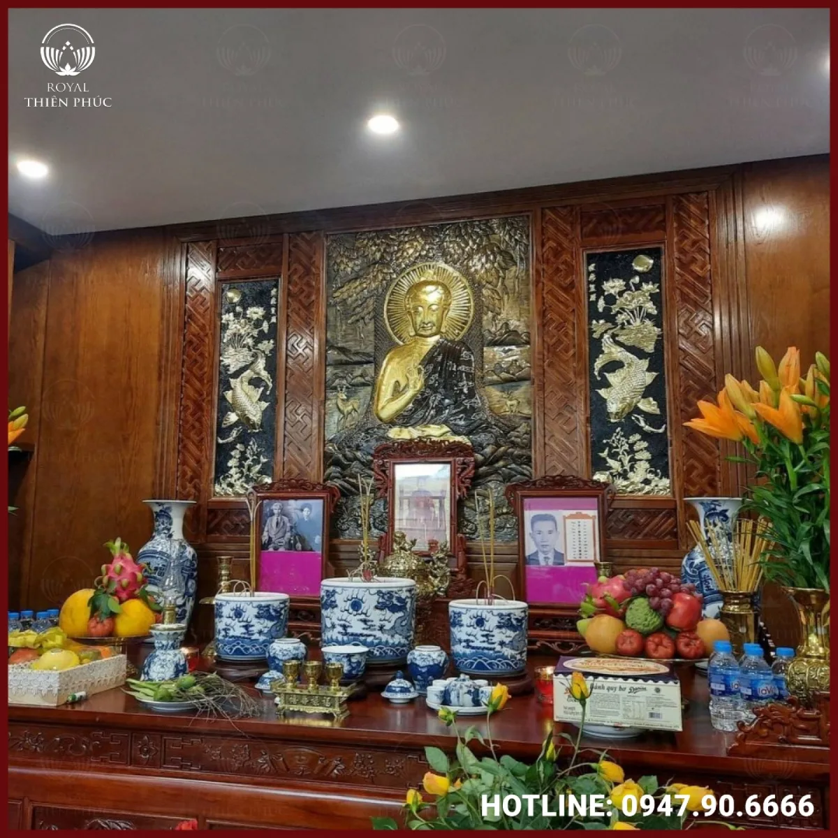 Tranh Phật Thích Ca Mâu Ni bằng đồng
