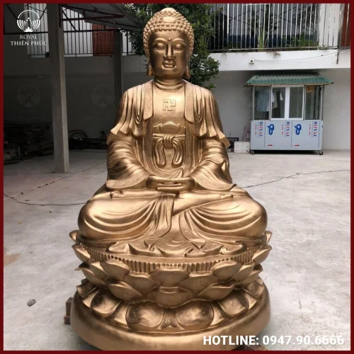 Tượng Phật A Di Đà bằng đồng cao 1m5