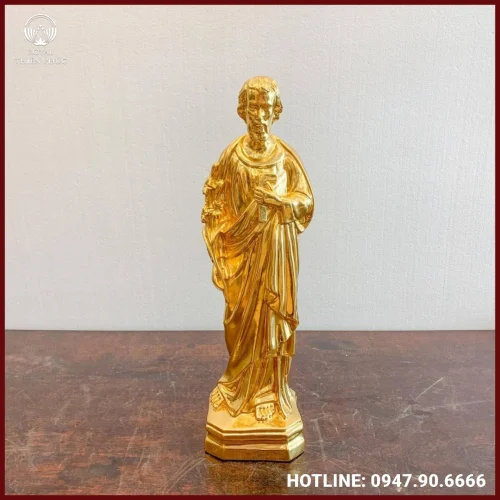 Tượng Chúa bằng đồng dát vàng 40 cm