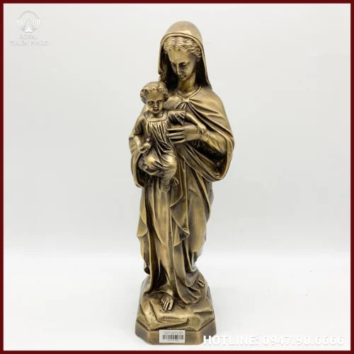 Tượng Đức Mẹ Maria bằng đồng hun giả cổ