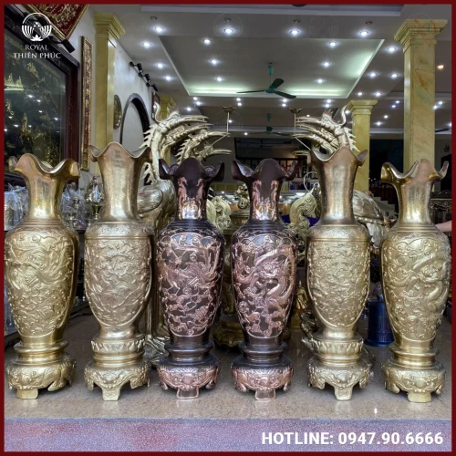 Tổng hợp các mẫu lọ lộc bình bằng đồng đẹp tinh xảo