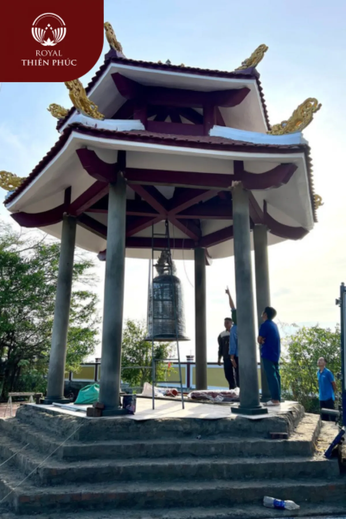 Bàn giao và lắp đặt Đại Hồng Chung 500kg tại chùa Giai (chùa Quỳnh Hoa) - xóm Vụng Chùa - xã Trung Phúc Cường - Nam Đàn - Nghệ An