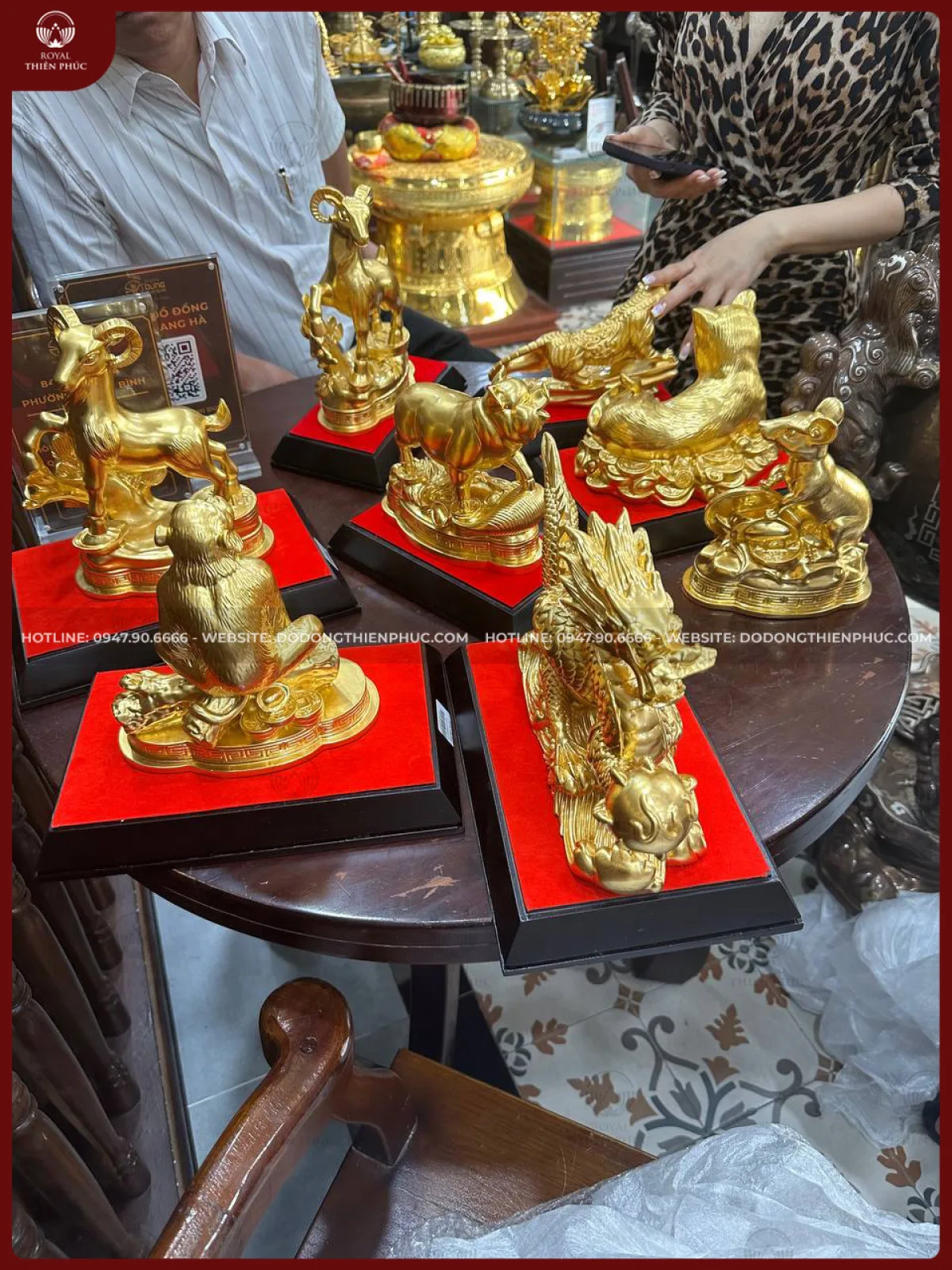 Bộ tượng 12 con giáp bằng đồng