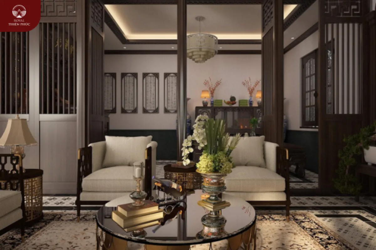 Mẫu phòng thờ indochine cho biệt thự cao cấp
