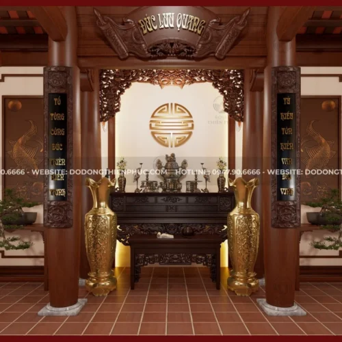 Dịch vụ thiết kế phòng thờ ba gian chuẩn phong thuỷ