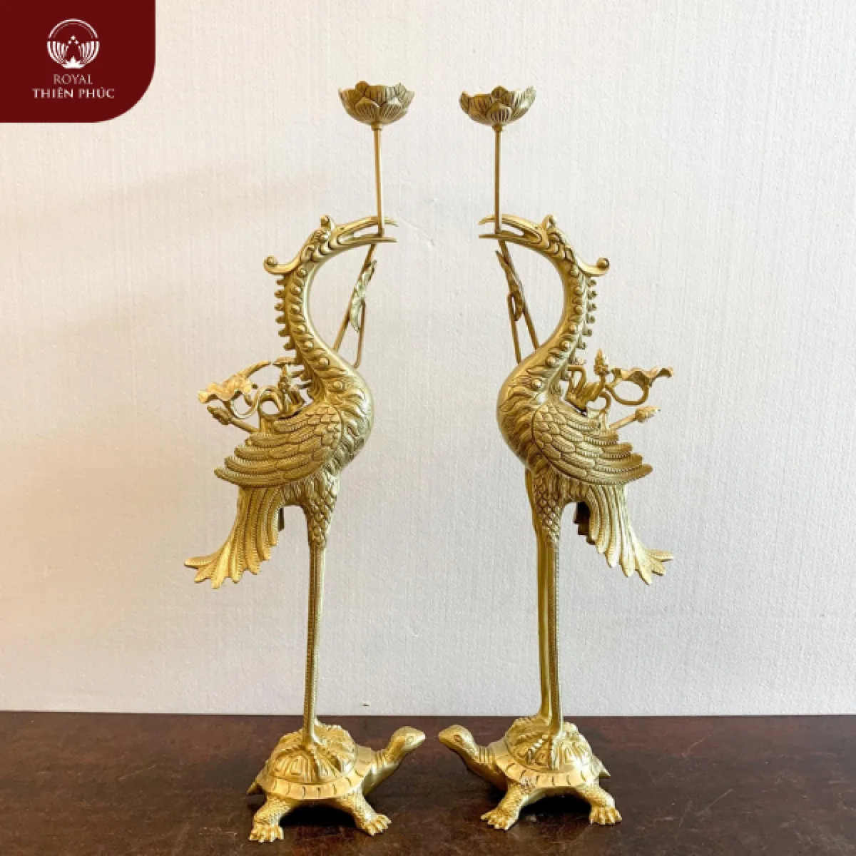 Hạc thờ bằng đồng vàng