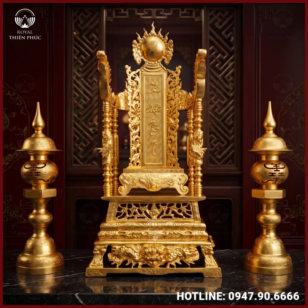 Ngai thờ cửu huyền thất tổ đồng vàng