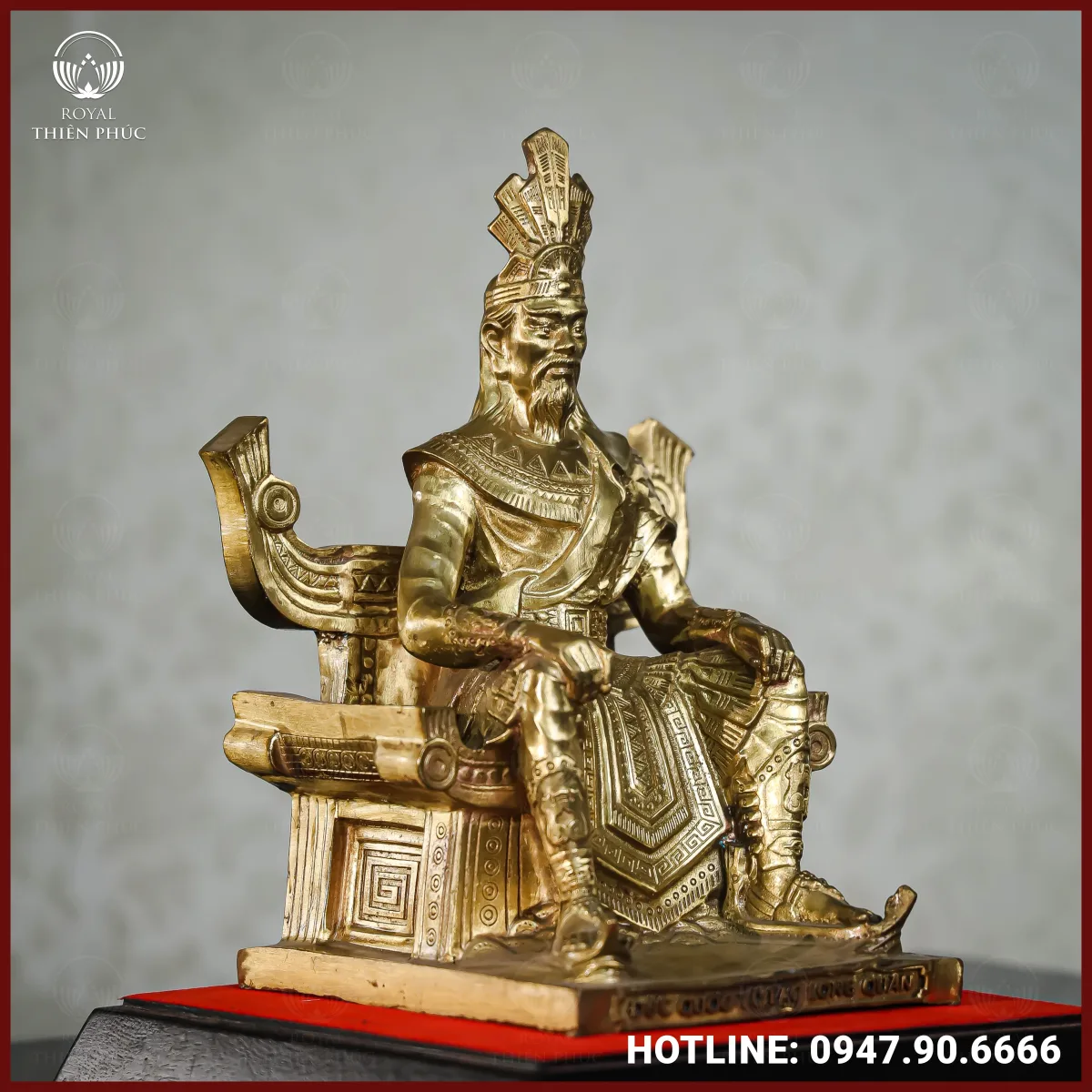Lạc Long Quân đồng vàng mộc cao 26cm
