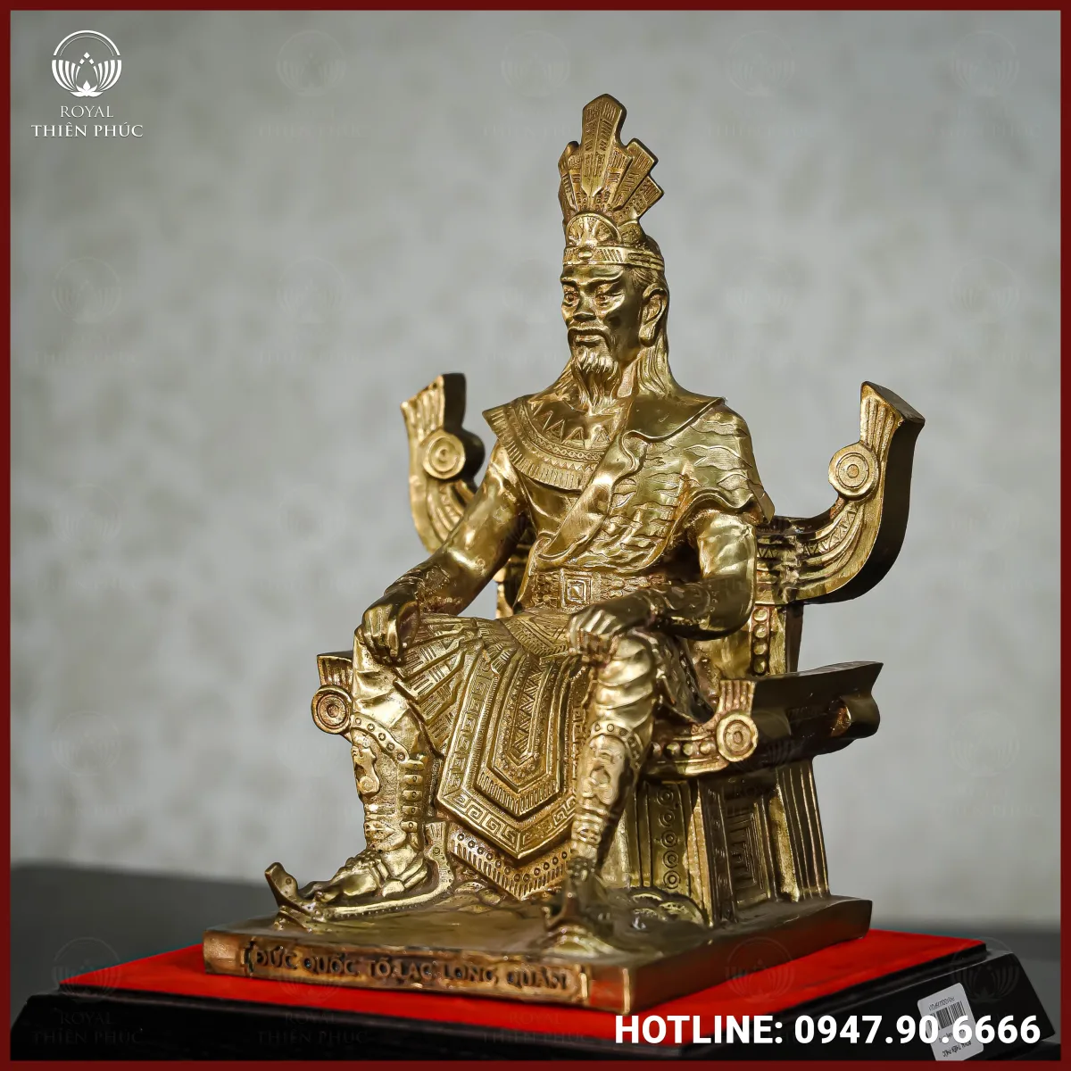 Lạc Long Quân đồng vàng mộc cao 26cm