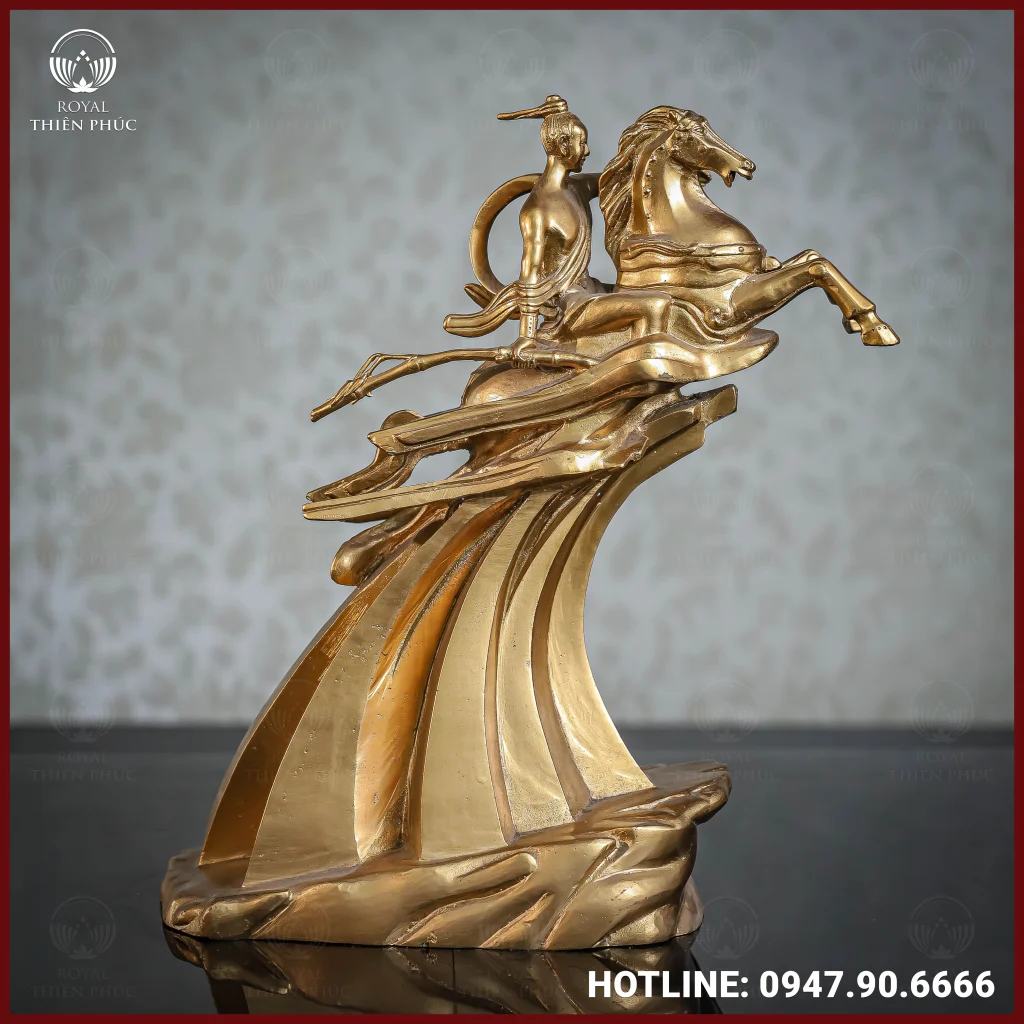 Tượng Thánh Gióng đồng vàng cao 33cm