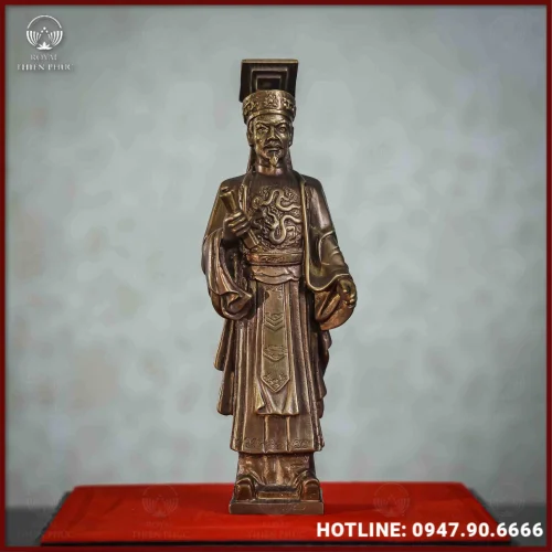 Tượng Lý Thái Tổ đồng vàng làm màu cao 23cm ngang 7cm