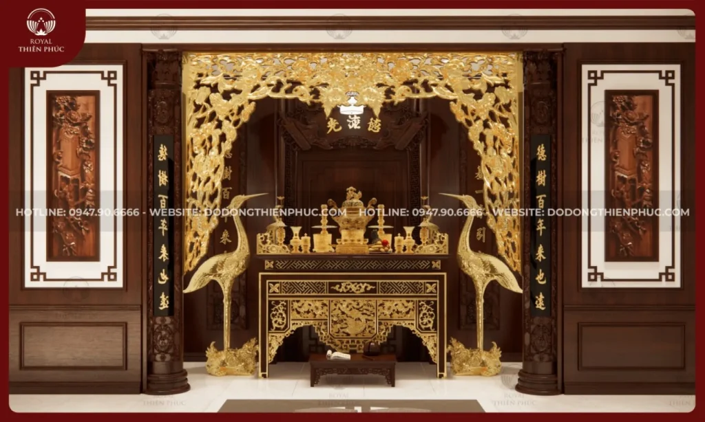 Bàn thờ Dát vàng cao cấp - Dịch vụ thiết kế thi công
