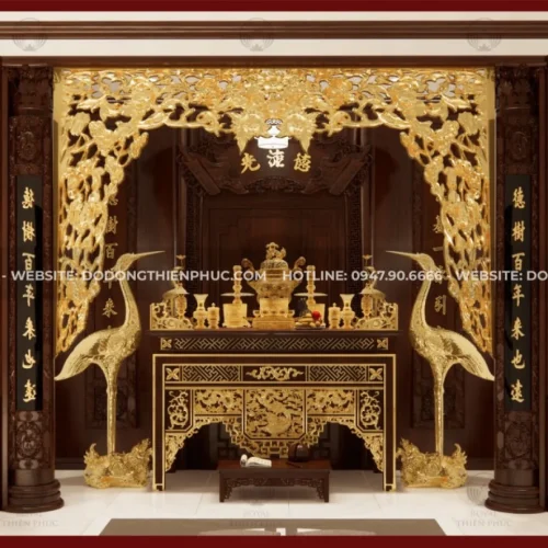 Bàn thờ Dát vàng cao cấp - Dịch vụ thiết kế thi công