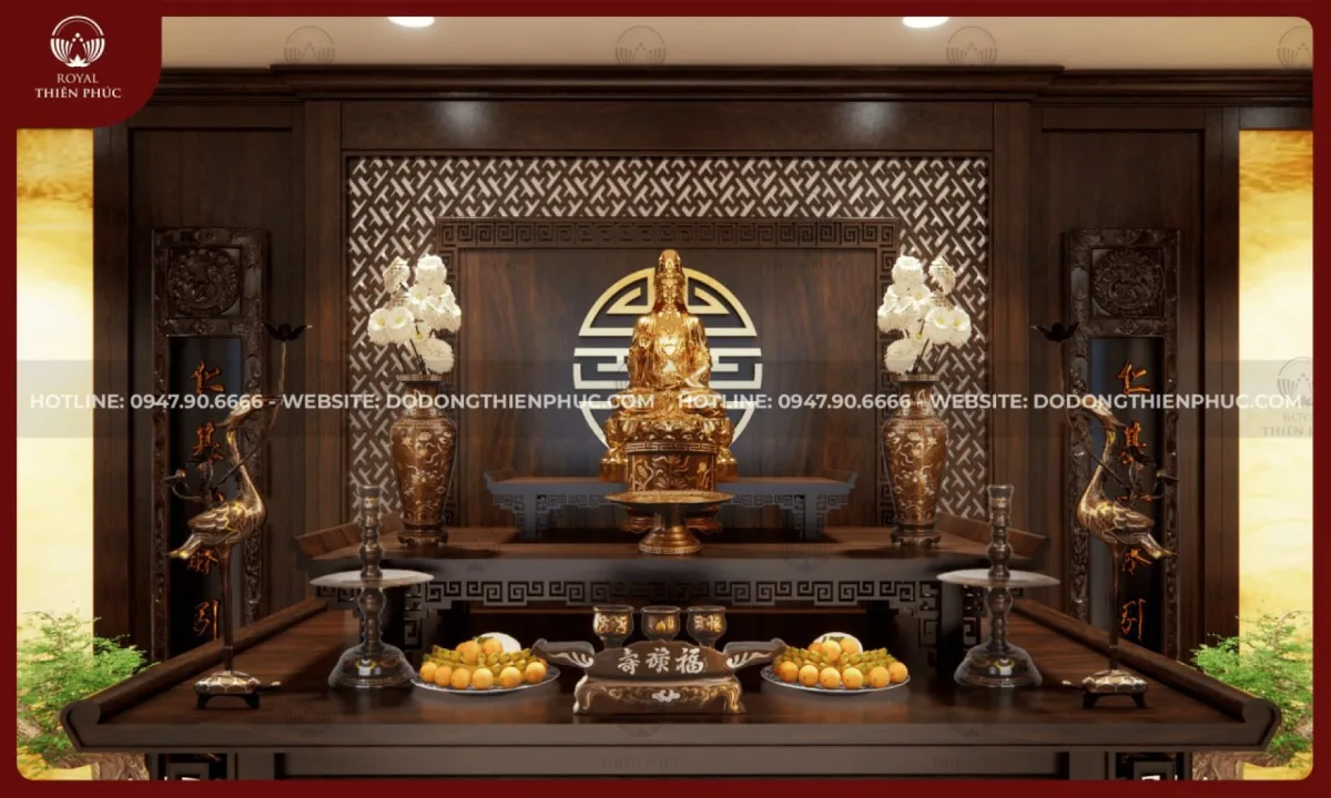Bàn thờ Phật cao cấp - Dịch vụ thiết kế thi công
