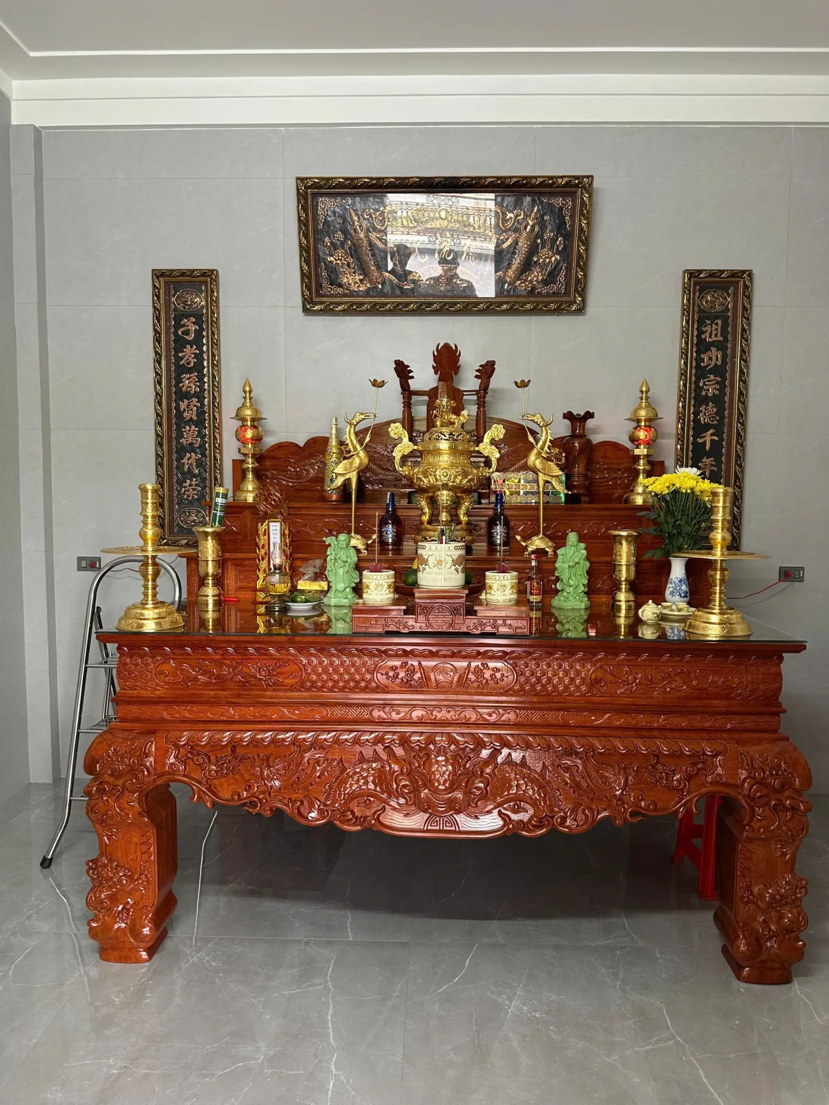 Đồ Đồng Thiên Phúc Giao Bộ Ngũ Sự Phụ Kiện Dát Vàng Tại Hà Tĩnh Với Vẻ Đẹp Đẳng Cấp