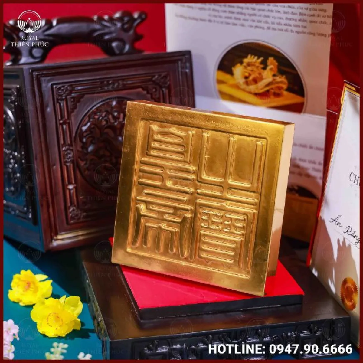 Ấn rồng bằng đồng dát vàng cao cấp