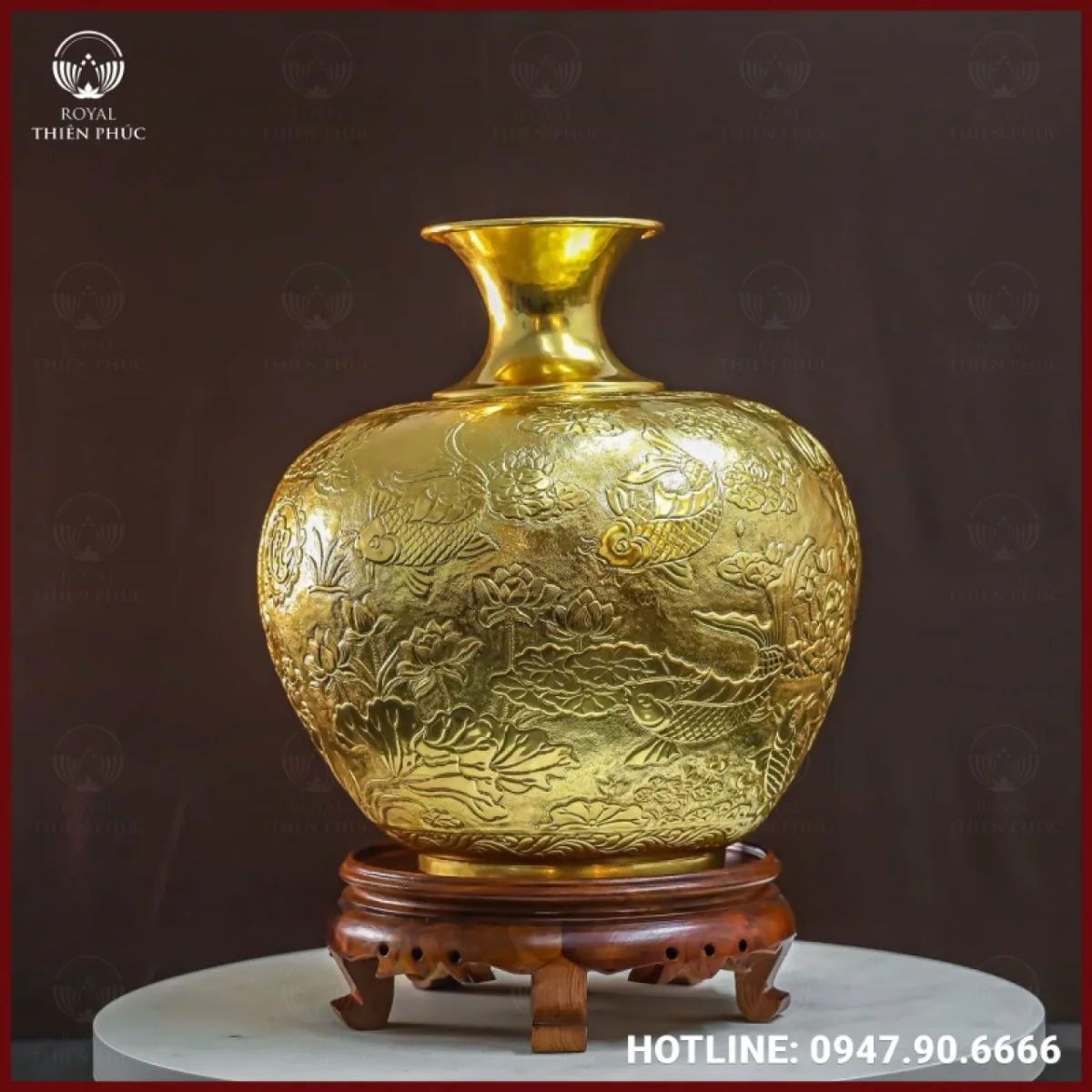 Hoàn thiện lọ Lộc Bình hút tài lộc dát vàng 9999 tới chú khách tại Bắc Ninh