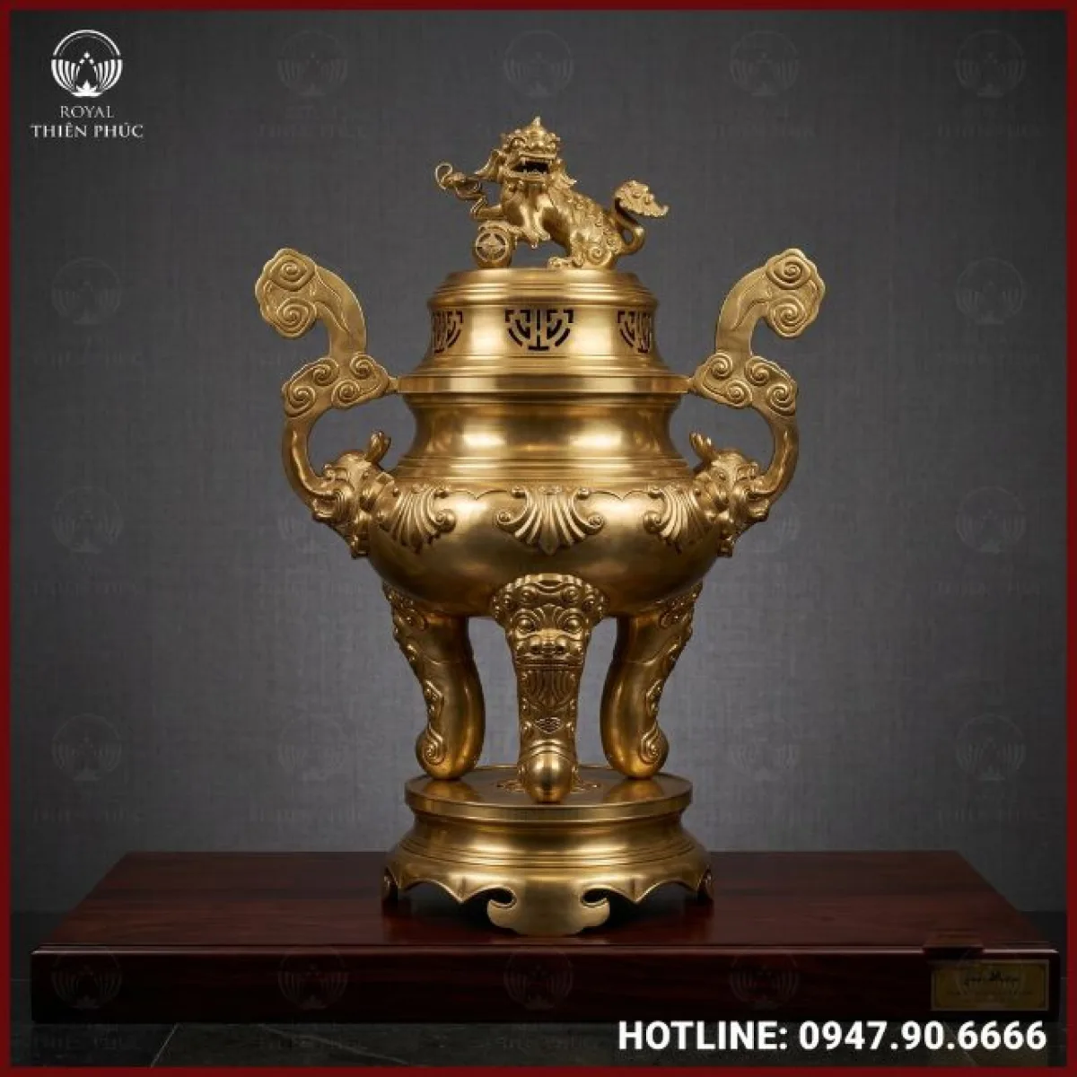 Đôi hạc thờ đồng đỏ khảm tam khí cao 2m2