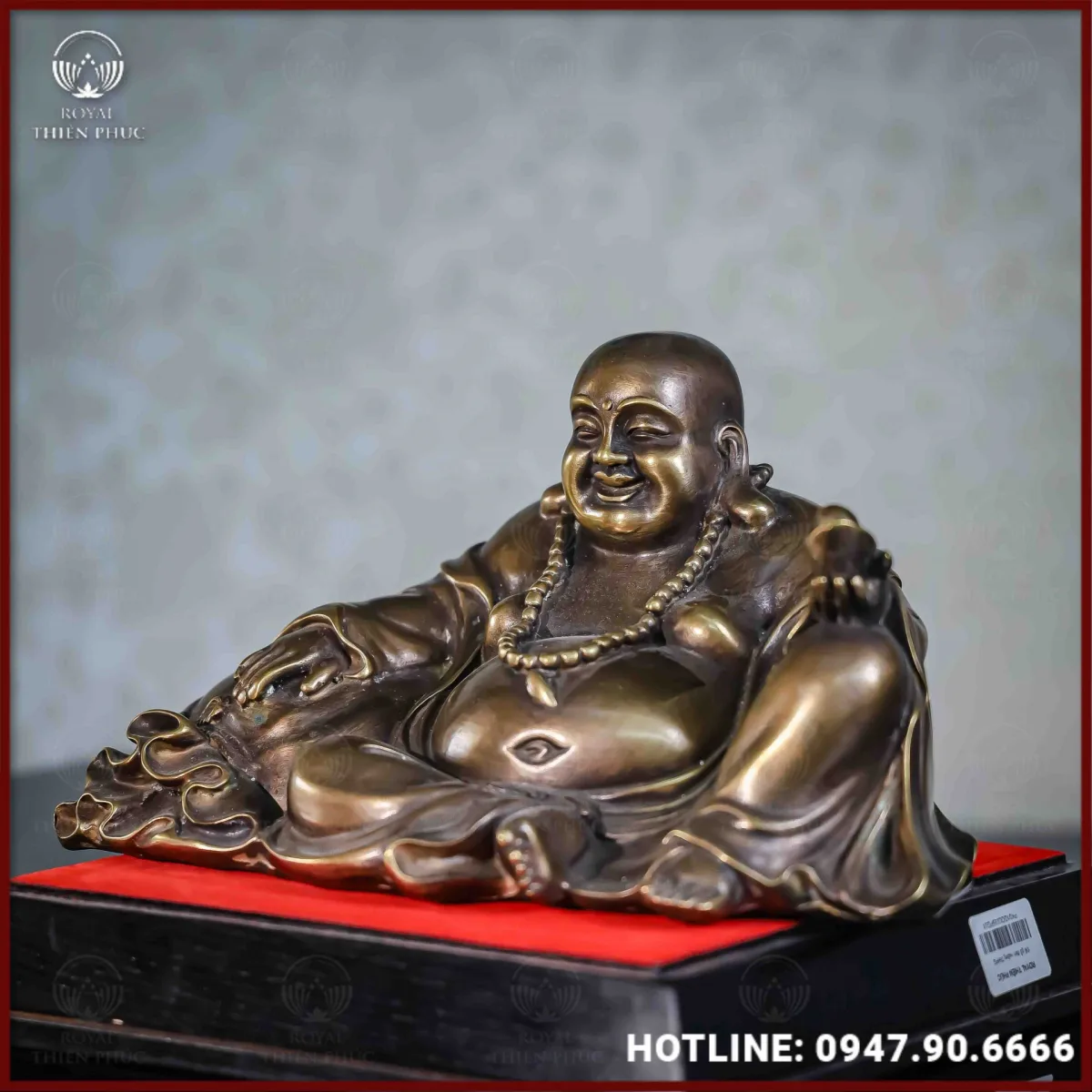 Tượng Phật Di Lặc Đồng Vàng Hun Cao 15cm 