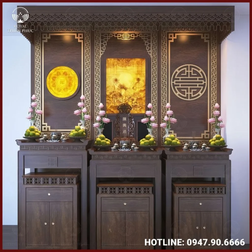 Dịch vụ thiết kế phòng thờ 3 ban chuẩn phong thủy