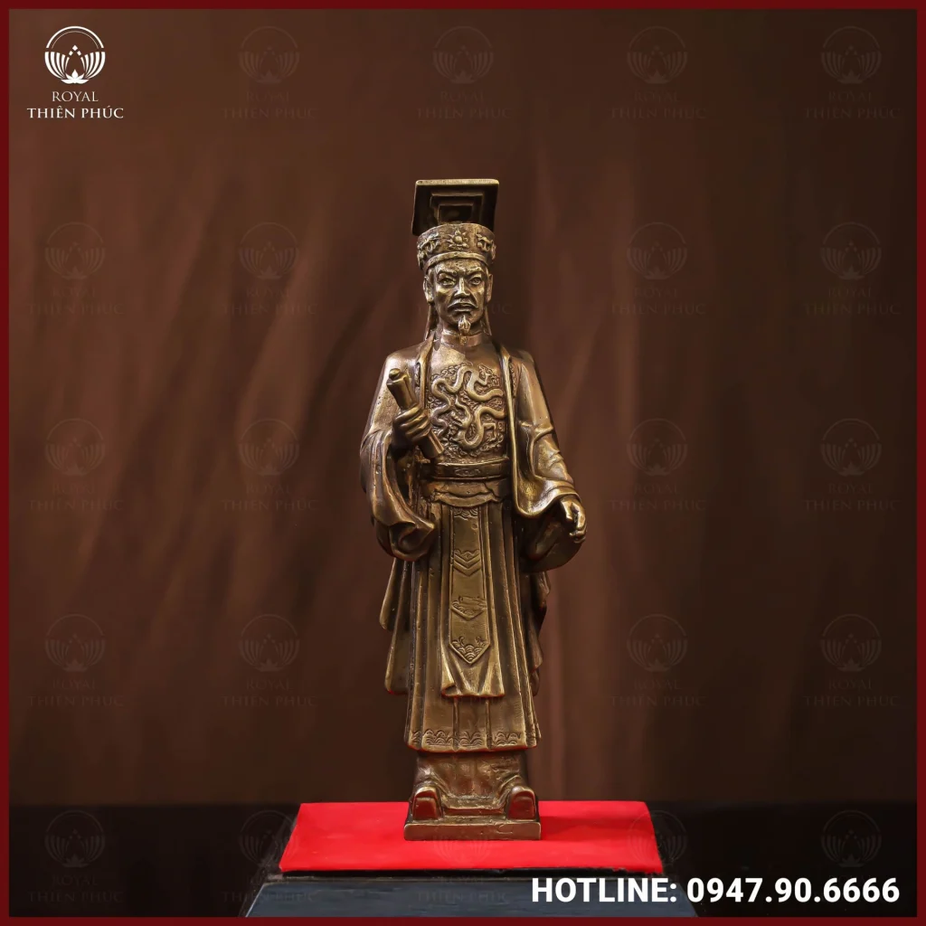 Tượng Lý Thái Tổ đồng vàng làm màu giả cổ cao 23cm ngang 7cm