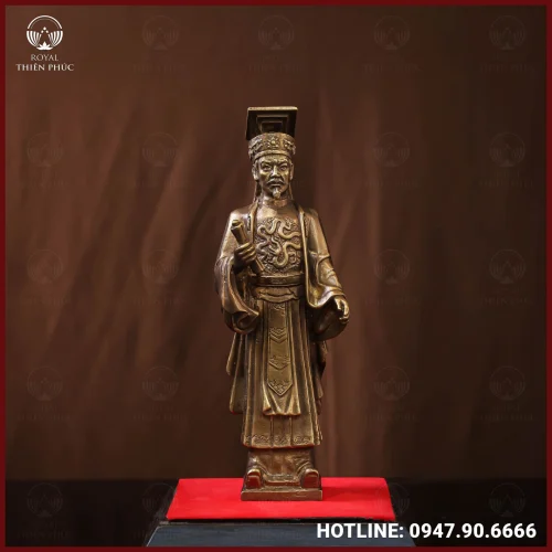 Tượng Lý Thái Tổ đồng vàng làm màu giả cổ cao 23cm ngang 7cm